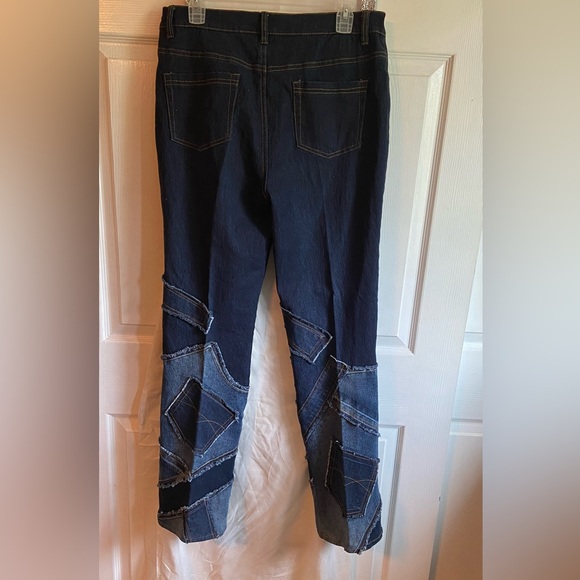 DG2 Diane Gilman Patch Style Jeans Pants Sz 12 - Picture 2 of 3